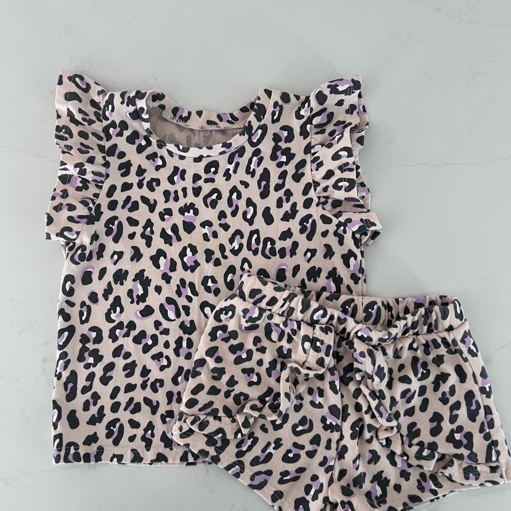 Grayson Mini Purple and Black Leopard Toddler Outfit
